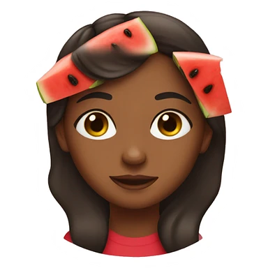 brown girl with watermelon sticker