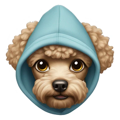 poodle wearing a hoodie sticker