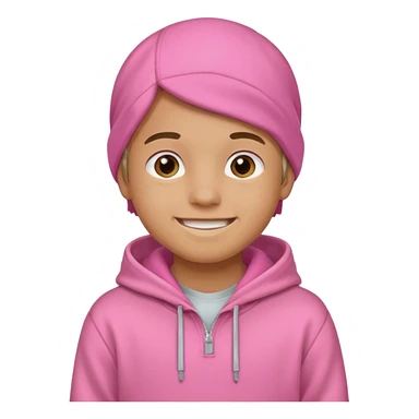 Kid Boy in pink hoodie  sticker