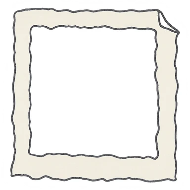 pastel yellow hand-drawn torn paper border with layered effect, soft watercolor shading, transparent background, no face, no hands, no legs, no characters sticker