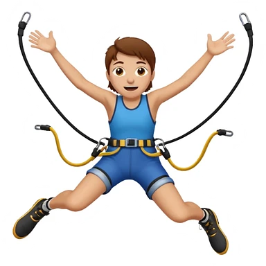 extreme sports lover face bungee jumping face sticker
