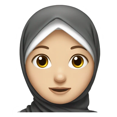 Cute white girl emoji in hijab  sticker
