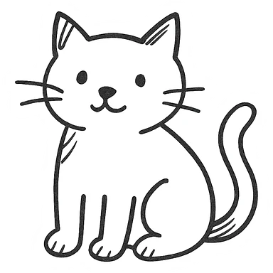 cat, sketchy lines, playful, no fill, hand drawn icon style sticker