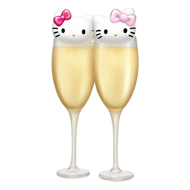 Hello kitty champagne balloons  sticker