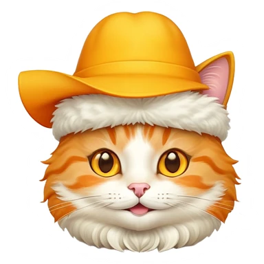 Cheese cat wearing a yellow hat sticker