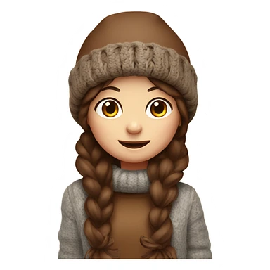 brownie cozy girl with wool hat  sticker