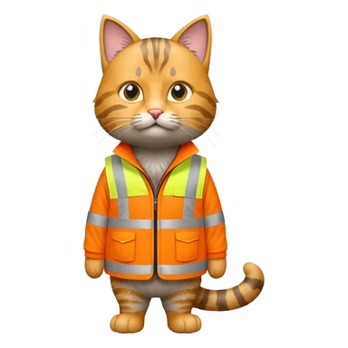 tabby cat in hi-vis clothing facing right sticker