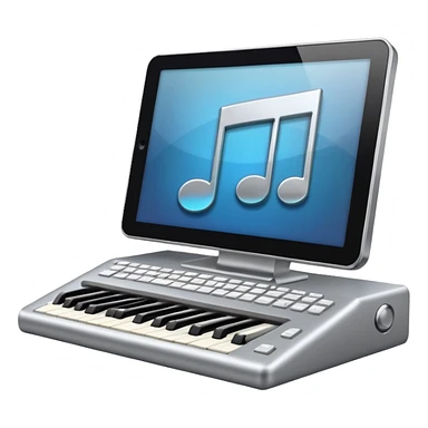 a computer play music sticker