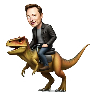 elon musk riding a dinosaur  sticker