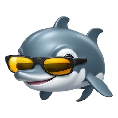 Dolphin with sun glasses sticker