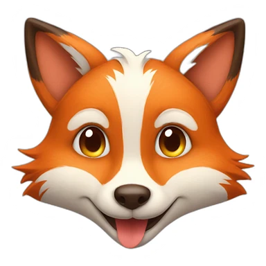 smiled fox with hearts sticker