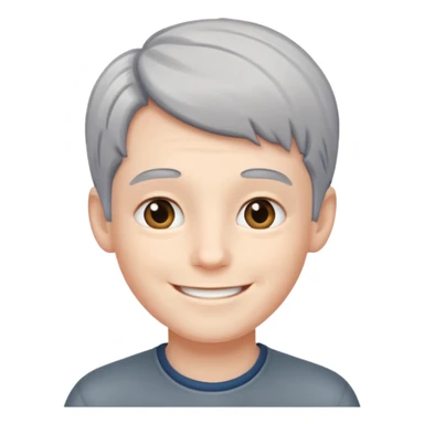 smiling boy with grey hair sticker