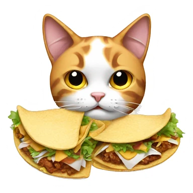 Calico cat eating tacos sticker