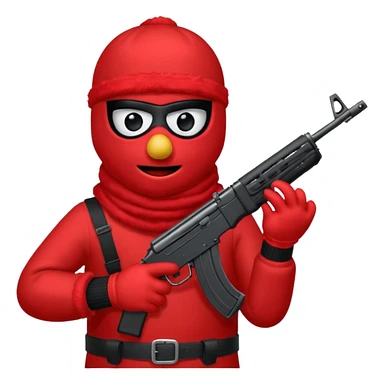 elmo with an AK47 and anbalaclava sticker