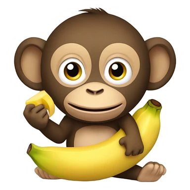 Monkey eating a banana sticker