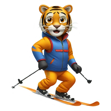 Tiger skiing sticker