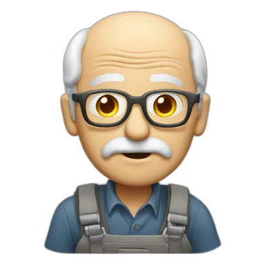 Crazy old man working in techical support sticker