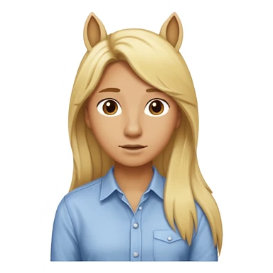 horse with long blonde hair and shirt sticker