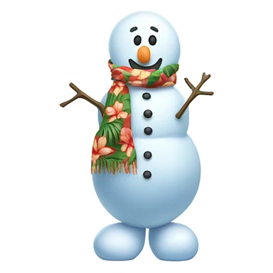 Snowman in Hawaiian shirt sticker