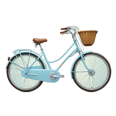 peugeot vintage light blue bike with front basket  sticker