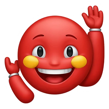 Lafing in red color emoji sticker