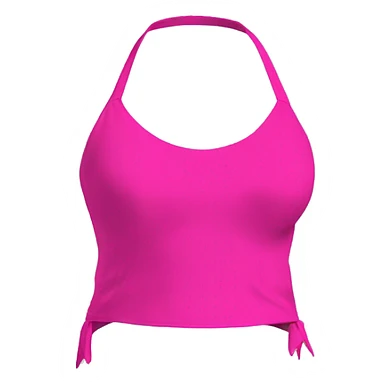 Realistic side view of a hot pink cut out fashion Halter top. sticker