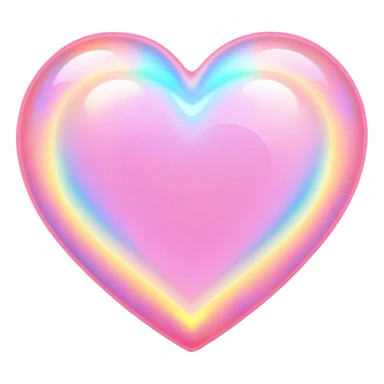 Pink heart cut opal with holographic fire effect and glowing flashes of color sticker