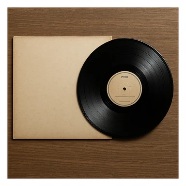 vinile con disco, dettagli chiari, colori realistici sticker