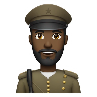 black man with beard soldier  sticker