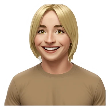 smiling boy with blonde hair sticker