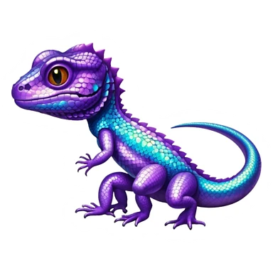 glitter purple lizard sticker