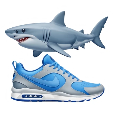Shark with blue Nike sneakers sticker