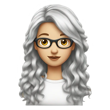 Fille cheveux frisés, yeux bleus, lunettes sticker