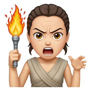 angry screaming "I hate you!" rey sticker