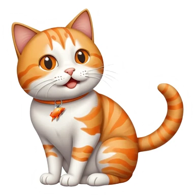 cat full body sitting with fish in mouth playful sticker