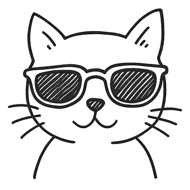 cat wearing sunglasses sticker