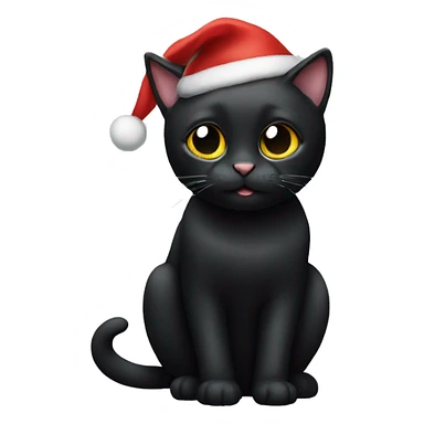 black cat for christmas sticker