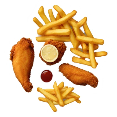 Chicken tenders and fries on a plate sticker