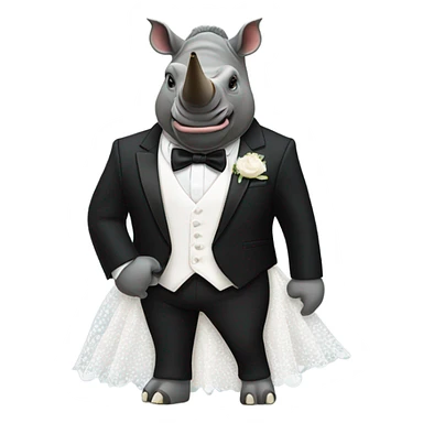 Rhino in a tux and cheetah in a wedding dress sticker