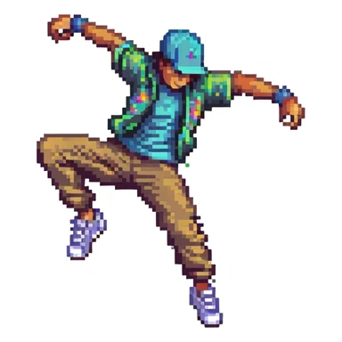 breakdancer mid-move sticker
