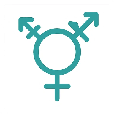 bigender symbol, flat teal, minimal emoji style, suitable for Discord role icon, color icon style sticker