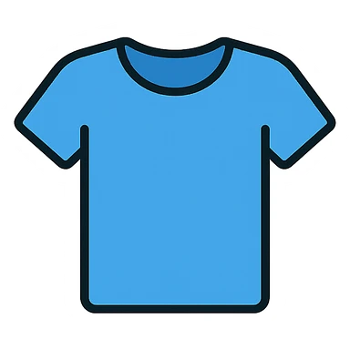 blue t-shirt icon with color and black outlines sticker