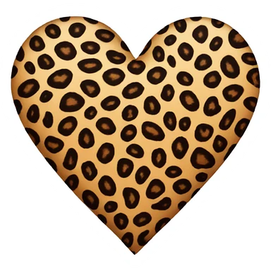Leopard print heart sticker