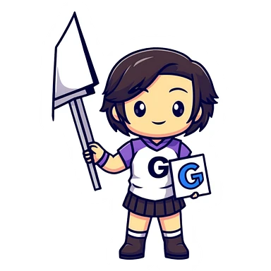 magical heroine chibi emote holding a sign that says 'GG' sticker
