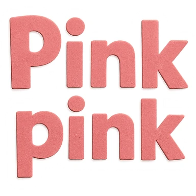the phrase 'Pink pink' in a playful and creative paper craft style with text sticker