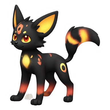 Shiny Sparkly Litten-Umbreon with gradient Nebula-colored markings full body sticker
