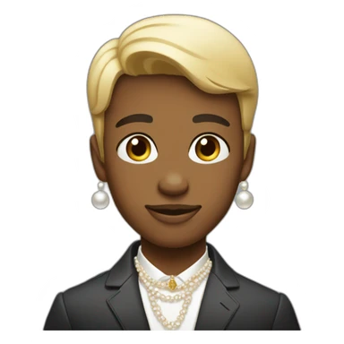 Posh-boy-with-pearl-necklace sticker