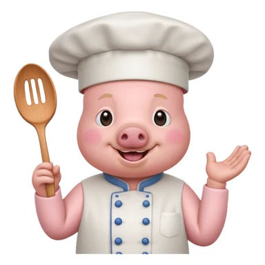 pink chef animal sticker