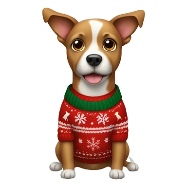 Dog wearing Christmas sweater  sticker
