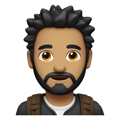 Man with black hair and beard. Spiky hair, brown eyes. sticker